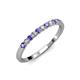 3 - Clara 2.40 mm Iolite and Lab Grown Diamond 10 Stone Wedding Band 