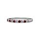 1 - Clara 2.40 mm Red Garnet and Lab Grown Diamond 10 Stone Wedding Band 