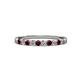 4 - Clara 2.40 mm Red Garnet and Lab Grown Diamond 10 Stone Wedding Band 