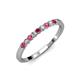 3 - Clara 2.40 mm Ruby and Lab Grown Diamond 10 Stone Wedding Band 