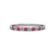 4 - Clara 2.40 mm Ruby and Lab Grown Diamond 10 Stone Wedding Band 