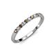 3 - Clara 2.40 mm Smoky Quartz and Lab Grown Diamond 10 Stone Wedding Band 