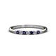 1 - Reina 2.00 mm Blue Sapphire and Lab Grown Diamond 7 Stone Wedding Band 