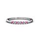 1 - Reina 2.00 mm Pink Sapphire and Lab Grown Diamond 7 Stone Wedding Band 