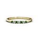 1 - Reina 2.00 mm Green Garnet and Lab Grown Diamond 7 Stone Wedding Band 