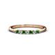 1 - Reina 2.00 mm Green Garnet and Lab Grown Diamond 7 Stone Wedding Band 