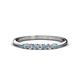1 - Reina 2.00 mm Aquamarine and Lab Grown Diamond 7 Stone Wedding Band 