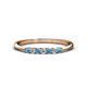 1 - Reina 2.00 mm Blue Topaz and Lab Grown Diamond 7 Stone Wedding Band 