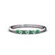 1 - Reina 2.00 mm Emerald and Lab Grown Diamond 7 Stone Wedding Band 