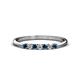 1 - Reina 2.00 mm Blue Diamond and White Lab Grown Diamond 7 Stone Wedding Band 