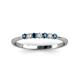 3 - Reina 2.00 mm Blue Diamond and White Lab Grown Diamond 7 Stone Wedding Band 
