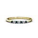 1 - Reina 2.00 mm Blue Diamond and White Lab Grown Diamond 7 Stone Wedding Band 
