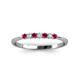 3 - Reina 2.00 mm Ruby and Lab Grown Diamond 7 Stone Wedding Band 