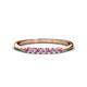 1 - Reina 2.00 mm Pink Sapphire and Lab Grown Diamond 7 Stone Wedding Band 
