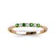 3 - Reina 2.00 mm Green Garnet and Lab Grown Diamond 7 Stone Wedding Band 