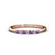 1 - Reina 2.00 mm Amethyst and Lab Grown Diamond 7 Stone Wedding Band 