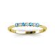 3 - Reina 2.00 mm Blue Topaz and Lab Grown Diamond 7 Stone Wedding Band 