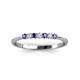 3 - Reina 2.00 mm Iolite and Lab Grown Diamond 7 Stone Wedding Band 