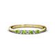 1 - Reina 2.00 mm Peridot and Lab Grown Diamond 7 Stone Wedding Band 