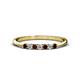 1 - Reina 2.00 mm Red Garnet and Lab Grown Diamond 7 Stone Wedding Band 