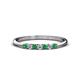 1 - Reina 2.00 mm Emerald and Lab Grown Diamond 7 Stone Wedding Band 