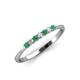 4 - Reina 2.00 mm Emerald and Lab Grown Diamond 7 Stone Wedding Band 