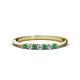 1 - Reina 2.00 mm Emerald and Lab Grown Diamond 7 Stone Wedding Band 