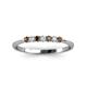 3 - Reina 2.00 mm Smoky Quartz and Lab Grown Diamond 7 Stone Wedding Band 