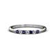 1 - Reina 2.00 mm Blue Sapphire and Lab Grown Diamond 7 Stone Wedding Band 