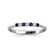 3 - Reina 2.00 mm Blue Sapphire and Lab Grown Diamond 7 Stone Wedding Band 