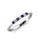 4 - Reina 2.00 mm Blue Sapphire and Lab Grown Diamond 7 Stone Wedding Band 