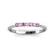 3 - Reina 2.00 mm Pink Sapphire and Lab Grown Diamond 7 Stone Wedding Band 