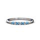 1 - Reina 2.00 mm Blue Topaz and Lab Grown Diamond 7 Stone Wedding Band 