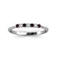 3 - Reina 2.00 mm Red Garnet and Lab Grown Diamond 7 Stone Wedding Band 