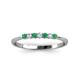 3 - Reina 2.00 mm Emerald and Lab Grown Diamond 7 Stone Wedding Band 