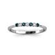 3 - Reina 2.00 mm London Blue Topaz and Lab Grown Diamond 7 Stone Wedding Band 