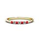1 - Reina 2.30 mm Ruby and Lab Grown Diamond 7 Stone Wedding Band 