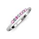 2 - Reina 2.30 mm Pink Sapphire and Lab Grown Diamond 7 Stone Wedding Band 