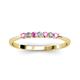 3 - Reina 2.30 mm Pink Sapphire and Lab Grown Diamond 7 Stone Wedding Band 