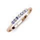 2 - Reina 2.30 mm Tanzanite and Lab Grown Diamond 7 Stone Wedding Band 