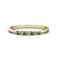 1 - Reina 2.30 mm Green Garnet and Lab Grown Diamond 7 Stone Wedding Band 