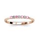 3 - Reina 2.30 mm Pink Tourmaline and Lab Grown Diamond 7 Stone Wedding Band 