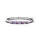 1 - Reina 2.30 mm Amethyst and Lab Grown Diamond 7 Stone Wedding Band 
