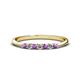 1 - Reina 2.30 mm Amethyst and Lab Grown Diamond 7 Stone Wedding Band 