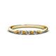 1 - Reina 2.30 mm Citrine and Lab Grown Diamond 7 Stone Wedding Band 