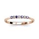 3 - Reina 2.30 mm Iolite and Lab Grown Diamond 7 Stone Wedding Band 