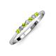 2 - Reina 2.30 mm Peridot and Lab Grown Diamond 7 Stone Wedding Band 
