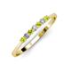 2 - Reina 2.30 mm Peridot and Lab Grown Diamond 7 Stone Wedding Band 