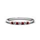 1 - Reina 2.30 mm Red Garnet and Lab Grown Diamond 7 Stone Wedding Band 