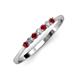 2 - Reina 2.30 mm Red Garnet and Lab Grown Diamond 7 Stone Wedding Band 